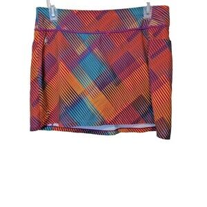 Smartwool Merino Sport Lined Skirt Festive Fuchsia Mountain Plaid Skort Small